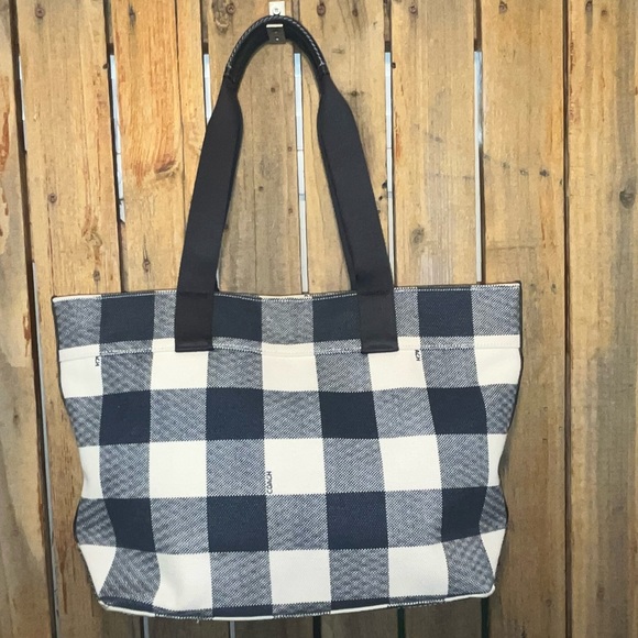 Coach Canvas Blue and White Tote - Picture 5 of 8